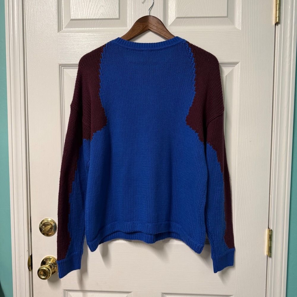 Cabi Sweater Women M Vineyard Floral Embroidered Colorblock Crew Neck Knit 4859 - Picture 7 of 13